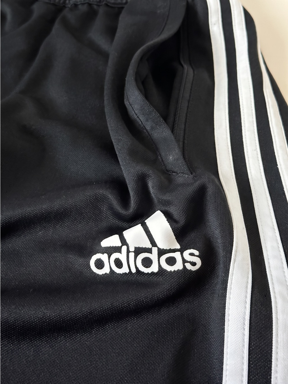 Adidas Black Jogger Sweatpants with White Side Stripes - Picture 4 of 6